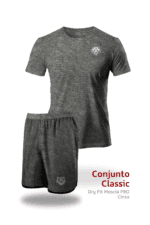 Conjunto Classic (Camiseta e Bermuda) Mescla Urso Cinza