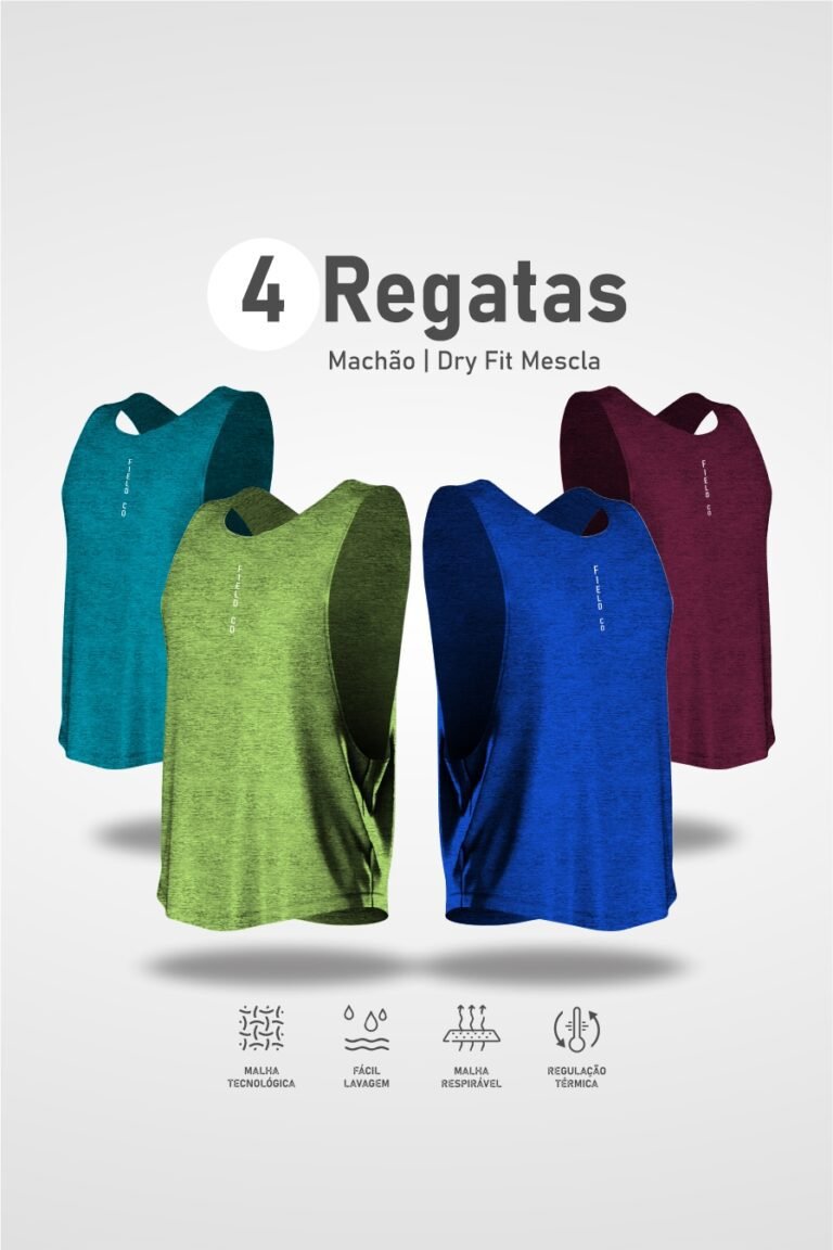 Kit Machão Dry Fit Mescla – 4 peças