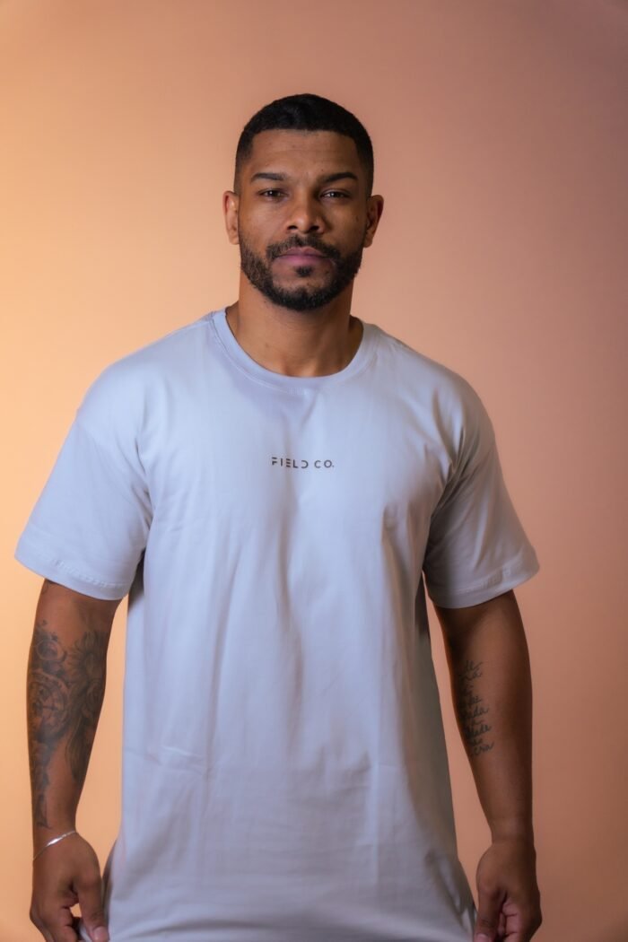 Camiseta Oversized 100% Algodão Field Co. Cinza - Imagem 1