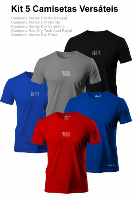 Kit 5 pçs Camisetas versateis