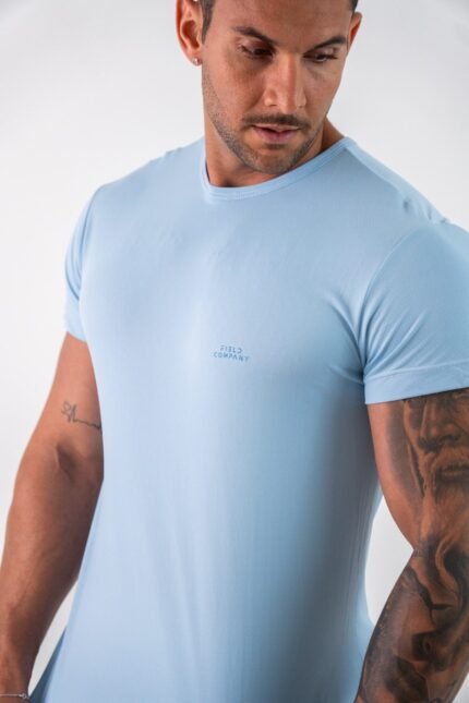 CAMISETA POLIAMIDA LINEA - AZUL CLARO